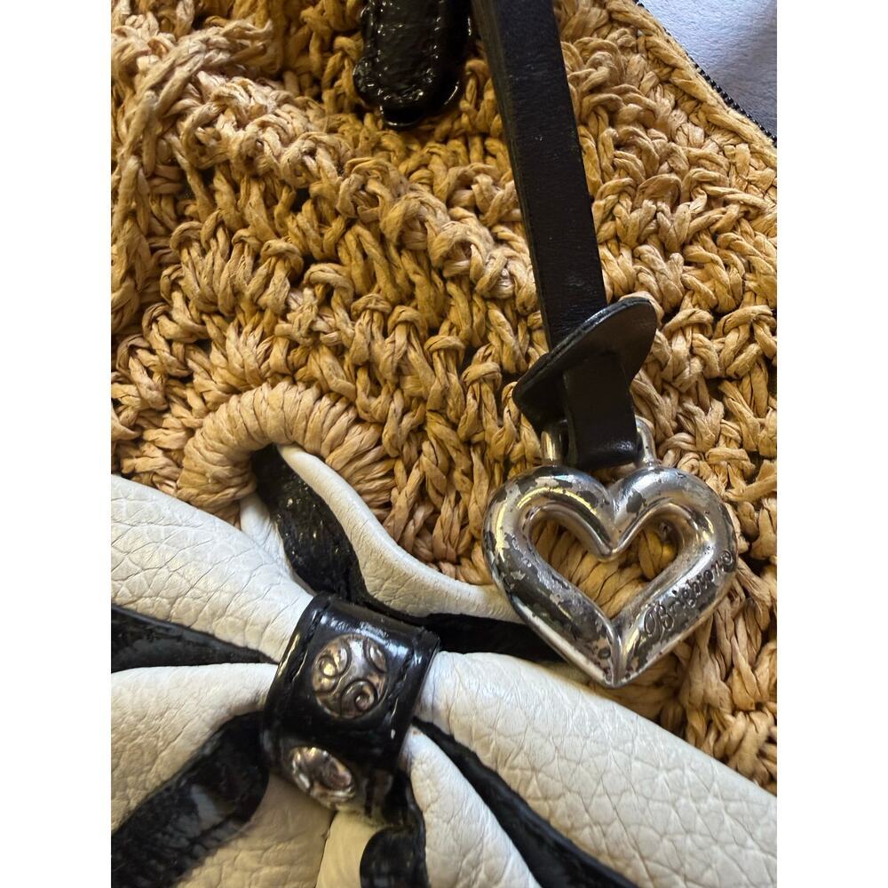 brighton straw purse with leather bow - Picture 6 of 7